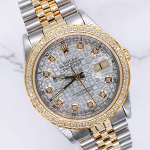Gents Steel & Gold Rolex Datejust - Jubilee Diamond Dial & Diamond Bezel - Box and Papers.