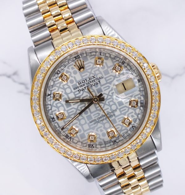 Gents Steel & Gold Rolex Datejust - Jubilee Diamond Dial & Diamond Bezel - Box and Papers.