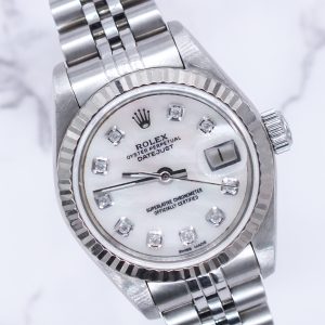 Ladies Steel & White Gold Rolex Datejust with MOP Diamond Dial - Box and Papers.