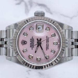 Flawless Ladies Rolex Datejust with PINK mother of Pearl Dial - Box and Papers!