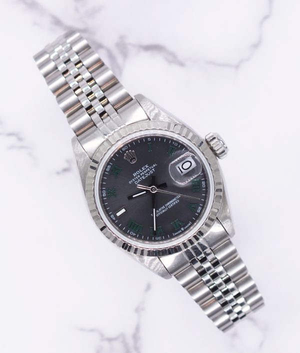 Ladies Steel & White Gold Rolex Datejust with 'Wimbledon' Dial - Box and Papers.