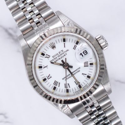 Classic White Dial Ladies Steel & White Gold Rolex Datejust - Rolex Box & Papers