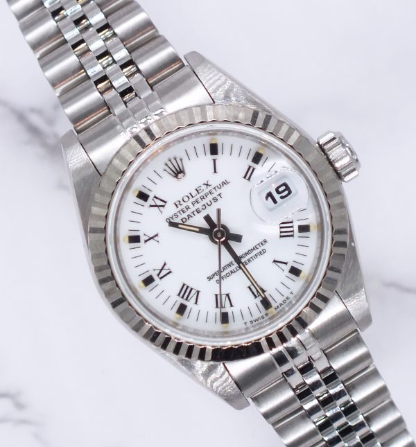 Classic White Dial Ladies Steel & White Gold Rolex Datejust - Rolex Box & Papers