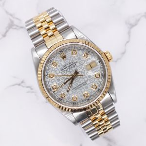 Gents Steel & Gold Rolex Datejust 36mm Silver Jubilee Diamond Dial - Papers.