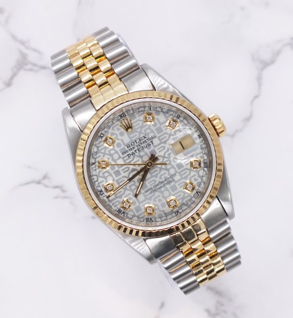 Gents Steel & Gold Rolex Datejust 36mm Silver Jubilee Diamond Dial - Papers.