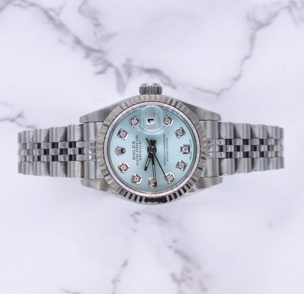 Ladies Rolex Datejust 26mm in Steel & Gold - Ice Blue Diamond Dial – Box & Papers - MINT! - Image 2