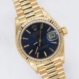 Immaculate Ladies 18ct Gold Rolex Oyster Perpetual Datejust 69178 - Box & Paper.