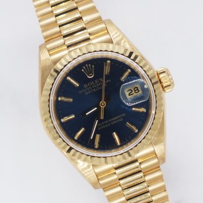 Immaculate Ladies 18ct Gold Rolex Oyster Perpetual Datejust 69178 - Box & Paper.