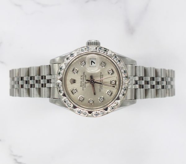 Ladies Diamond Dial & Bezel Rolex Oyster Perpetual Datejust – Box & Papers - Image 2