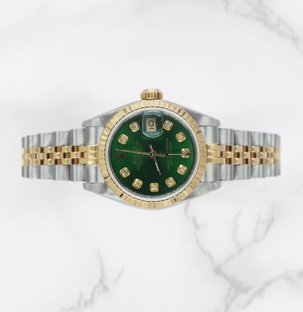 Beautiful Ladies Rolex Datejust with Green Diamond Dial – BOX & PAPERS - Image 2