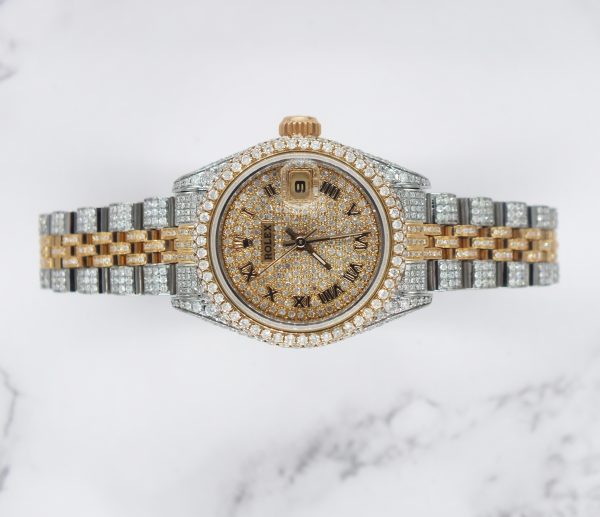 Ladies Rolex Datejust with Full Diamond Dial, Bezel, Shoulders and Bracelet! - Image 2
