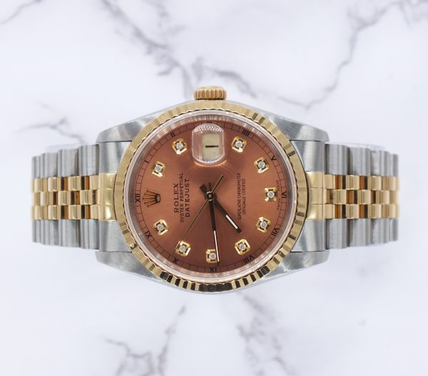 Rolex Datejust 16233 in Steel & 18ct Yellow Gold, Copper Dial - Box & Papers - Image 2