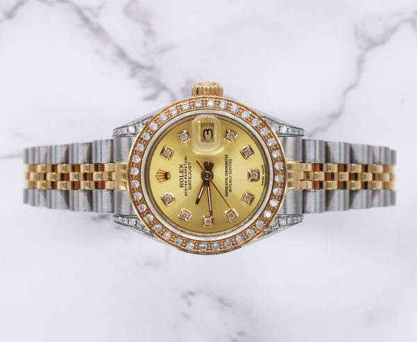 Ladies Rolex Datejust 69173 with Champagne Diamond Dial, Bezel and Shoulders. - Image 2