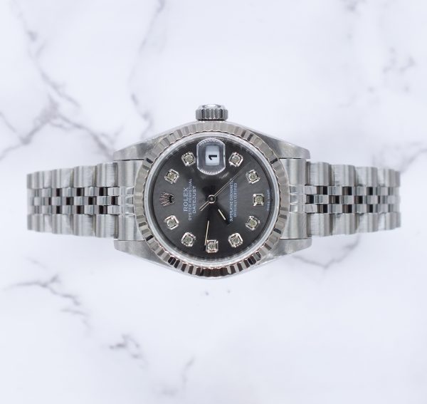 Ladies Rolex Datejust with Slate Grey Diamond Dial - Box & Papers - Image 2