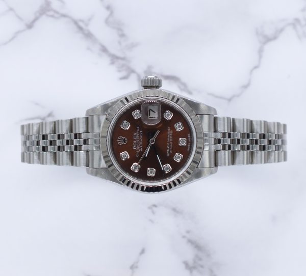 Ladies Rolex Datejust in Steel & White Gold with Chocolate Diamond Dial Box / Paper - Image 2