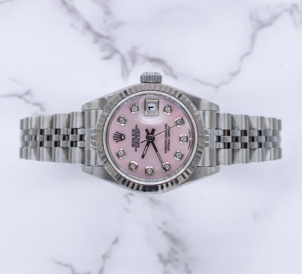 Flawless Ladies Rolex Datejust with PINK mother of Pearl Dial - Box and Papers! - Image 2