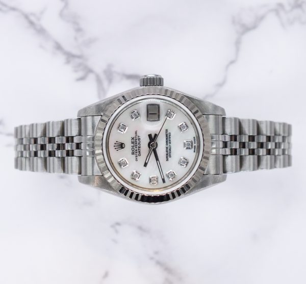 Ladies Steel & White Gold Rolex Datejust with MOP Diamond Dial - Box and Papers. - Image 2