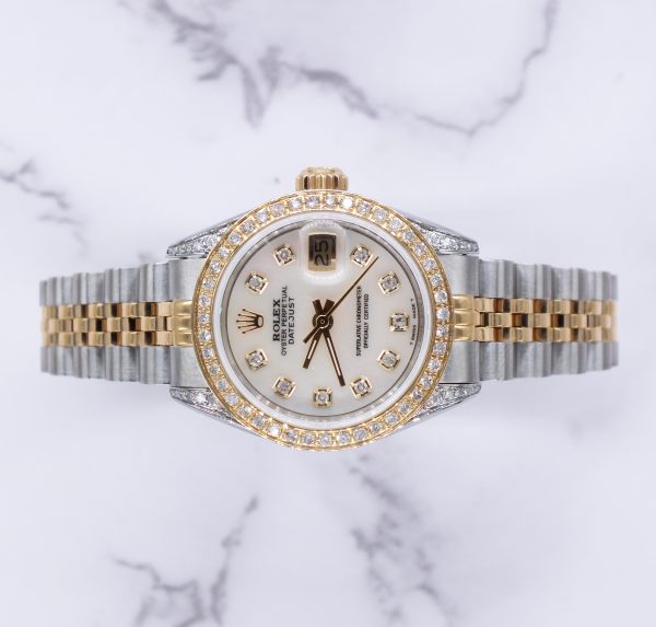 Ladies Rolex Datejust 'Fully Loaded' with Diamond Dial, Bezel & Shoulders - MINT - Image 2