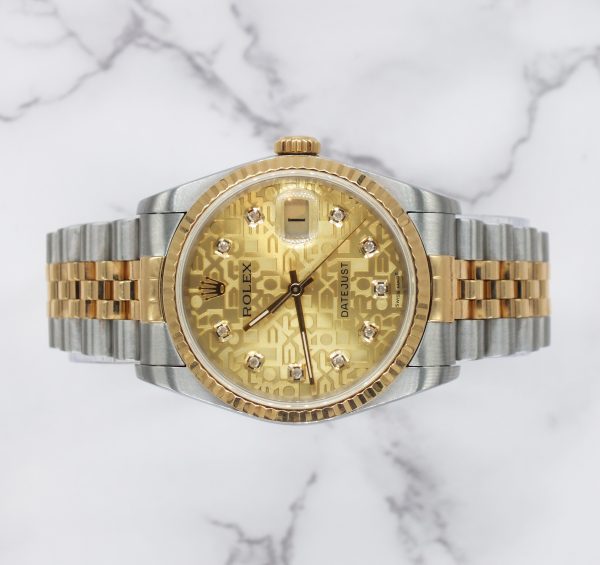 Mens Rolex Datejust in Steel & Gold with Stunning Champagne Jubilee Dial - Box & Papers ! - Image 2