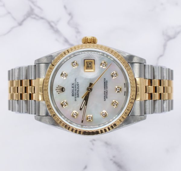 Mens Rolex Datejust 16233 with White MOP Diamond Dial - Box / Papers. - Image 2