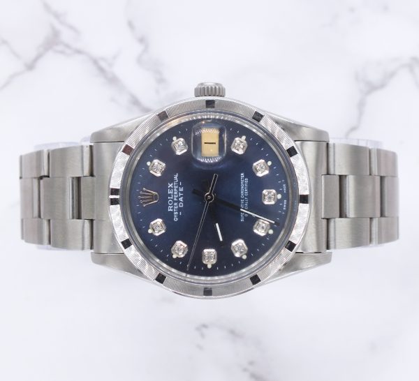 Gents 34mm Rolex Oyster Perpetual Date - Blue Diamond Dial - Image 2