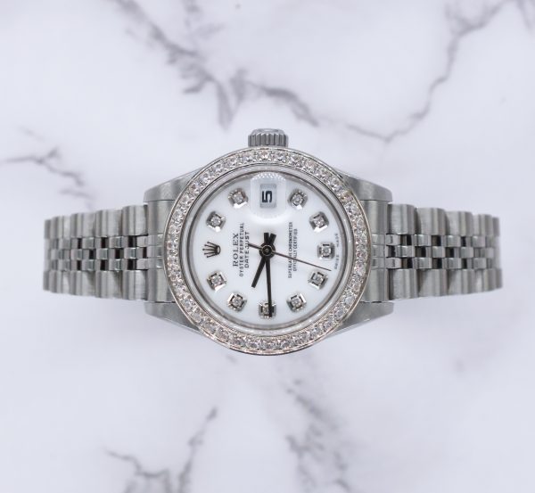 Ladies Rolex Datejust in Steel & White Gold - WHITE Diamond Dial & Bezel. Box and Papers. - Image 2