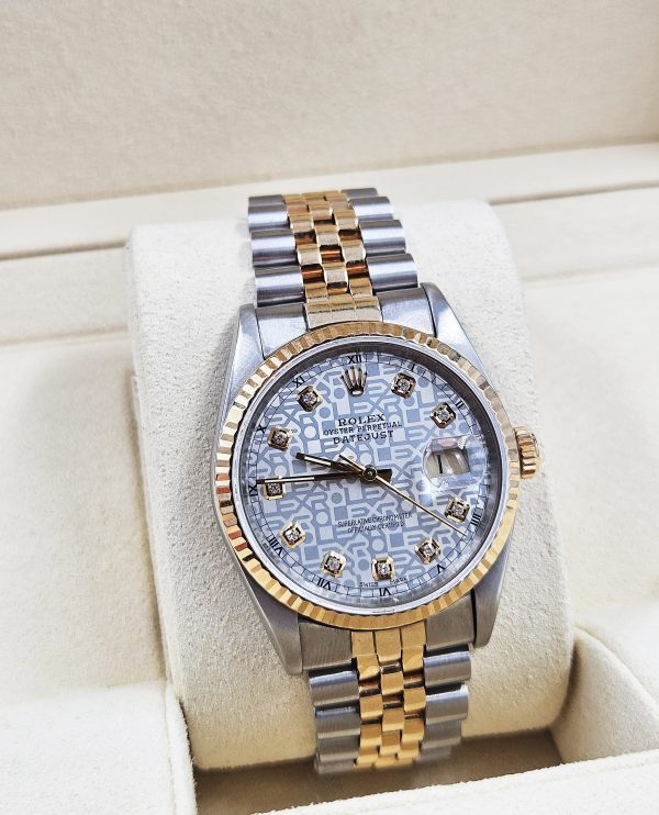 Gents Steel & Gold Rolex Datejust 36mm Silver Jubilee Diamond Dial - Papers. - Image 10