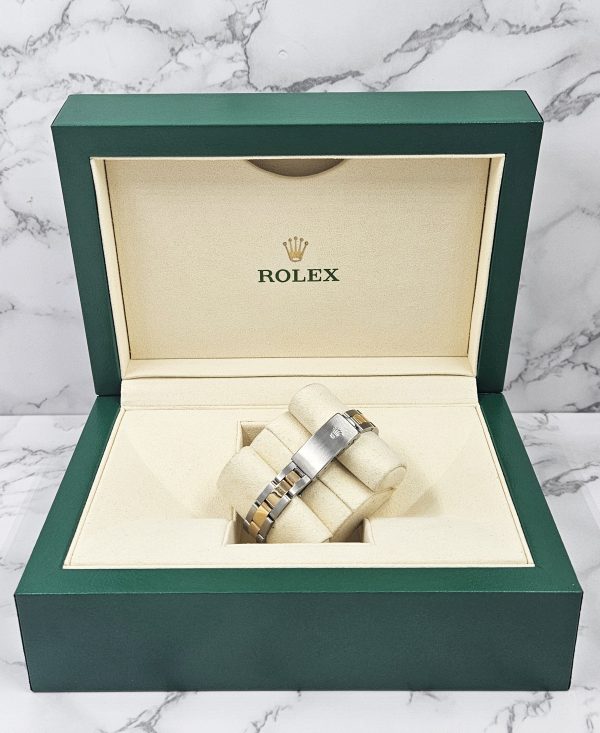 Ladies Rolex Datejust in Steel & Gold with Red Diamond Dial, Bezel & Shoulders. - Image 8