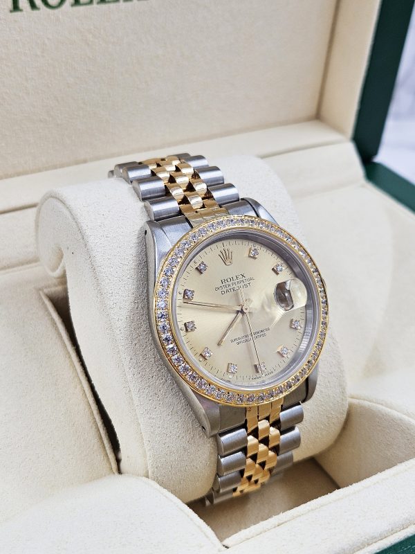 Mens Rolex Datejust - Factory Diamond Dial & Diamond Bezel - Rolex Box & Papers - Image 11