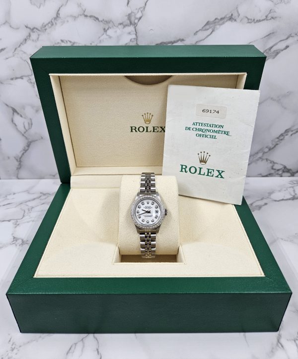 Ladies Rolex Datejust in Steel & White Gold - WHITE Diamond Dial & Bezel. Box and Papers. - Image 8