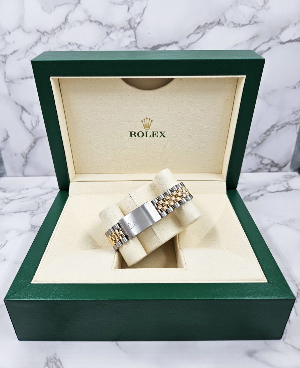 Mens Rolex Datejust in Steel & Gold with White MOP Diamond Dial - Box / Papers. - Image 10