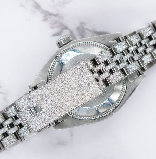 Stunning Ladies Rolex Datejust with Full Diamond Dial, Bezel & Bracelet - Boxed - Image 6