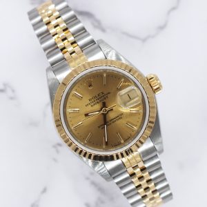 MINT ladies Rolex Oyster Perpetual Datejust in Steel & Gold with Box and Papers