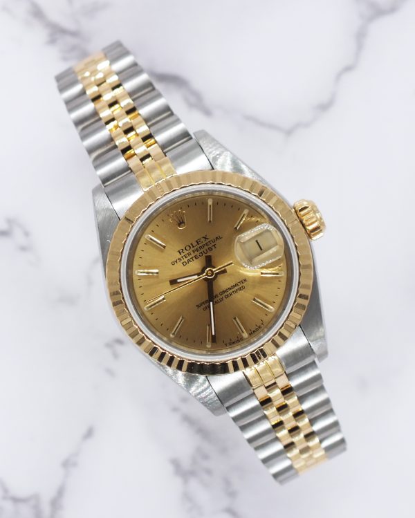 MINT ladies Rolex Oyster Perpetual Datejust in Steel & Gold with Box and Papers