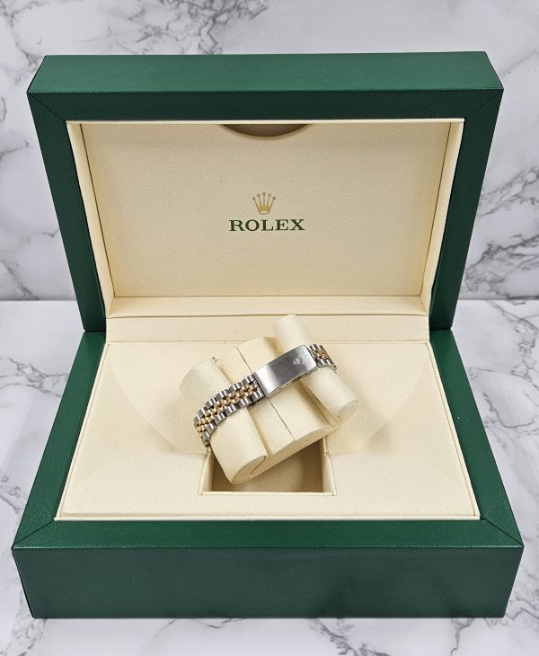 Ladies 18ct Yellow Gold and Steel Rolex Datejust 26mm 69173 Box and Papers - Image 9