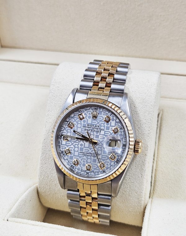 Gents Steel & Gold Rolex Datejust 36mm Silver Jubilee Diamond Dial - Papers. - Image 11