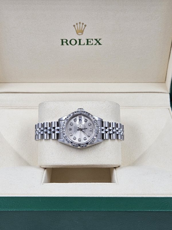Ladies Diamond Dial & Bezel Rolex Oyster Perpetual Datejust – Box & Papers - Image 6