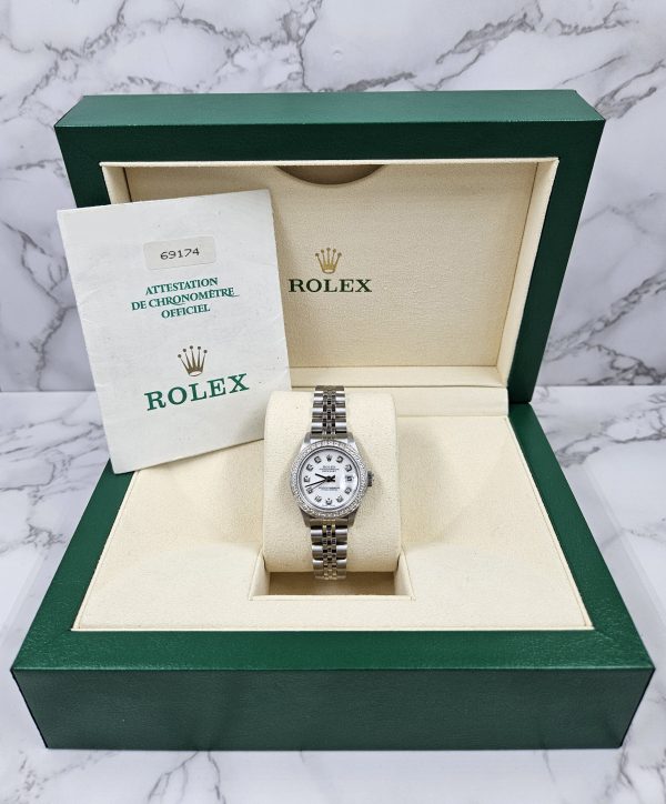 Ladies Rolex Datejust in Steel & White Gold - WHITE Diamond Dial & Bezel. Box and Papers. - Image 7