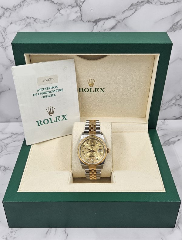 Mens Rolex Datejust in Steel & Gold with Stunning Champagne Jubilee Dial - Box & Papers ! - Image 8