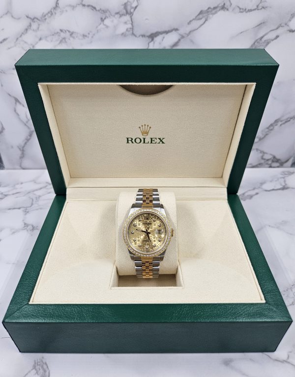 Mens Steel & Gold Rolex Datejust with Jubilee Diamond Dial & Diamond Bezel - B+P - Image 8