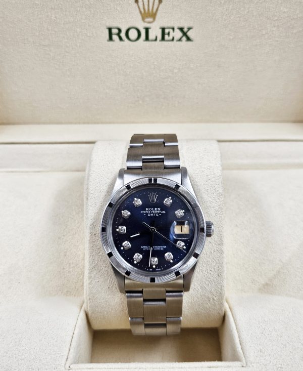 Gents 34mm Rolex Oyster Perpetual Date - Blue Diamond Dial - Image 7