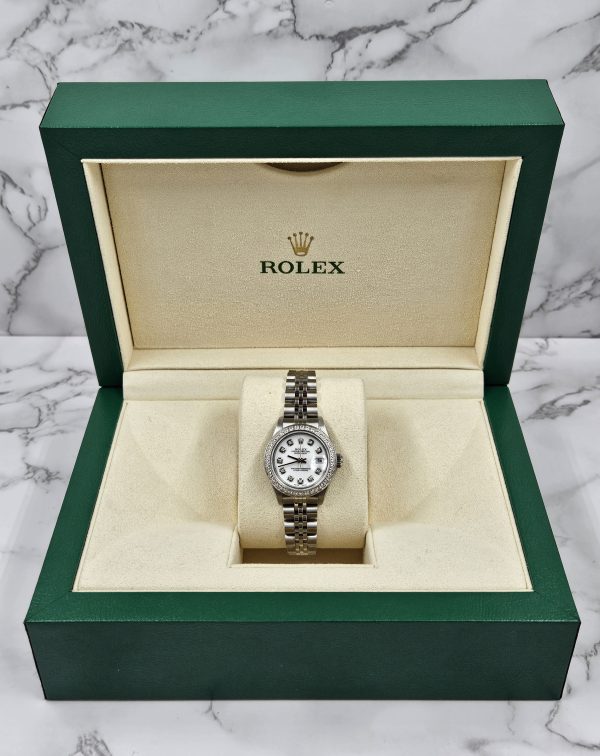 Ladies Rolex Datejust in Steel & White Gold - WHITE Diamond Dial & Bezel. Box and Papers. - Image 9