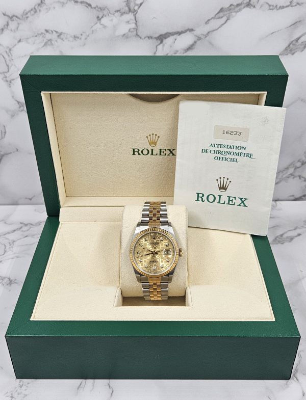 Mens Rolex Datejust in Steel & Gold with Stunning Champagne Jubilee Dial - Box & Papers ! - Image 9