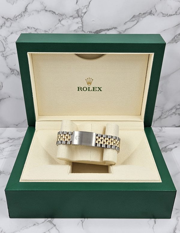 Gents Rolex Datejust in Steel & Gold with Salmon Diamond Dial - Box and Papers - Image 9