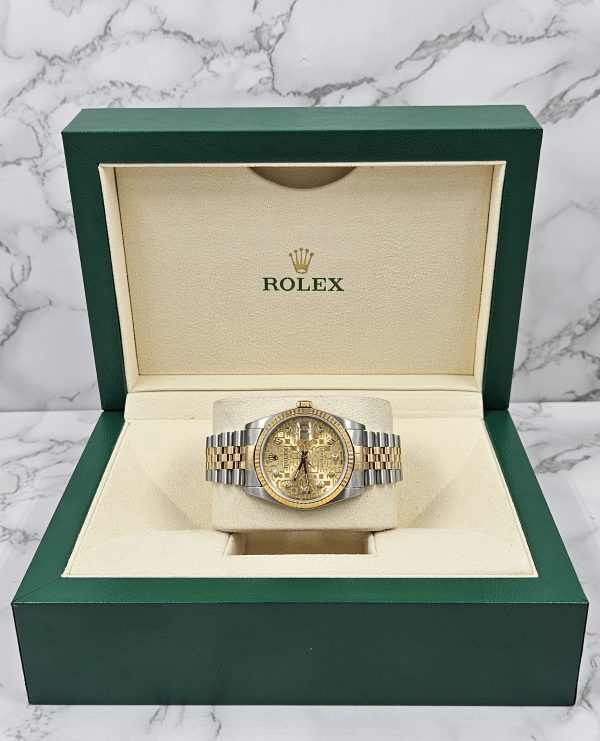 Mens Rolex Datejust in Steel & Gold with Stunning Champagne Jubilee Dial - Box & Papers ! - Image 7