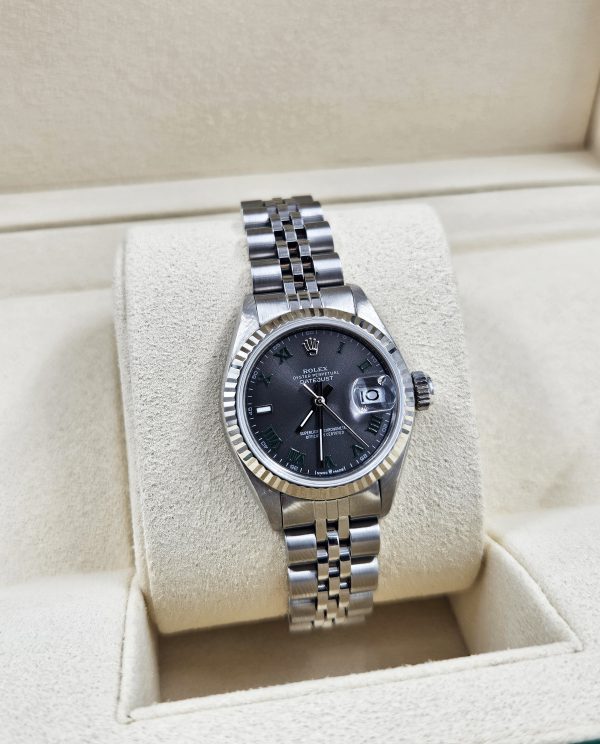 Ladies Steel & White Gold Rolex Datejust with 'Wimbledon' Dial - Box and Papers. - Image 10