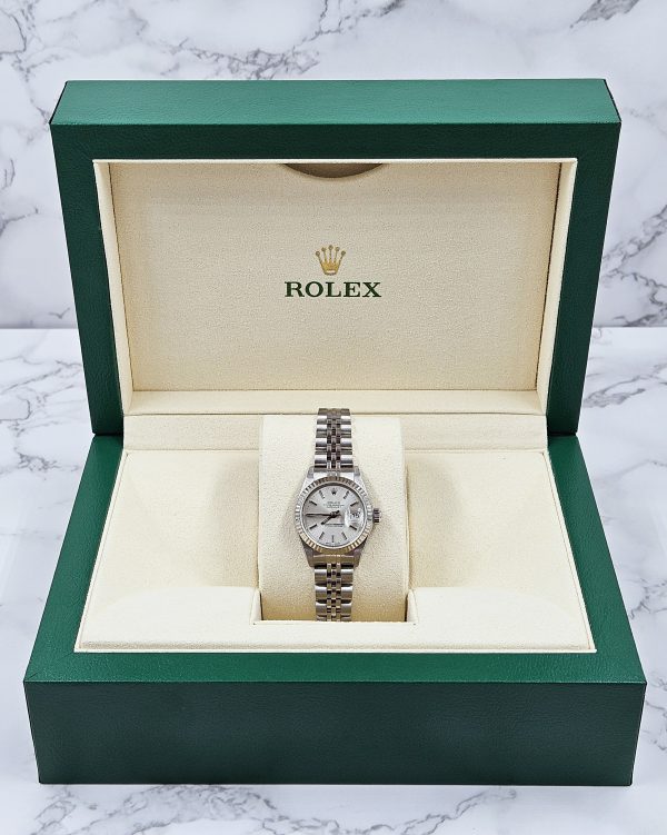 Classic Ladies Steel & 18ct White Gold Rolex Datejust 69174 - Rolex Box & Papers - Image 7