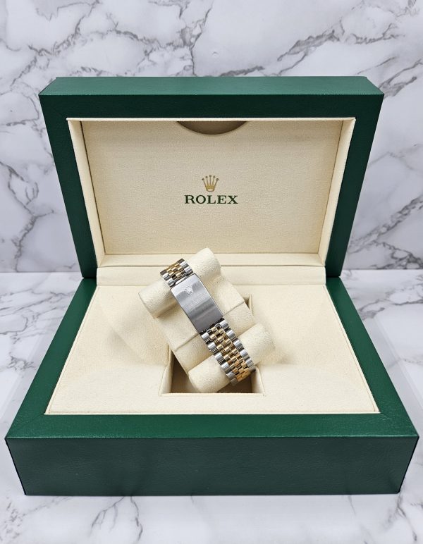 Gents Rolex Datejust in Steel & Gold with Pave Arabic Dial and Diamond Bezel - Image 9
