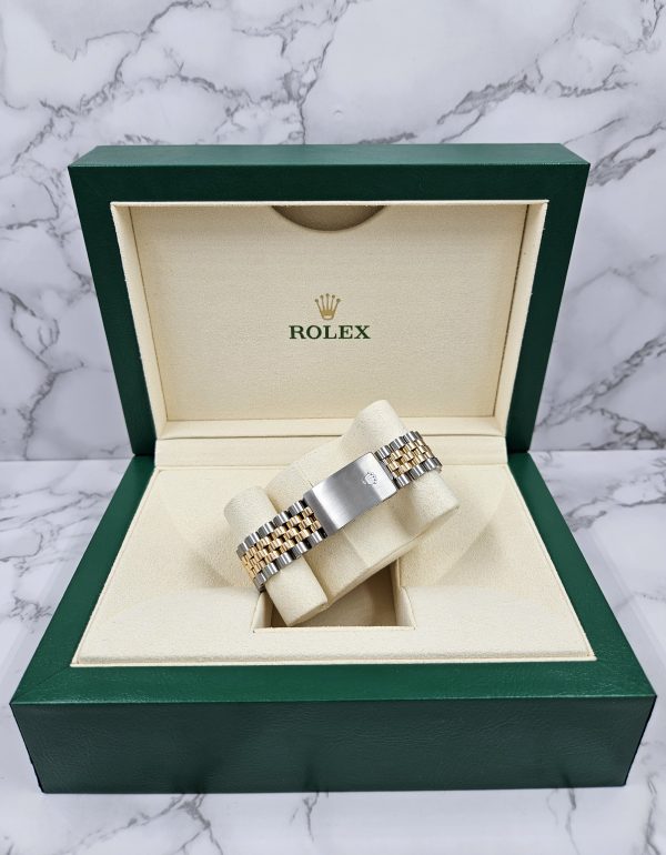 Gents Rolex Datejust in Steel & Gold with Salmon Diamond Dial - Box and Papers - Image 10