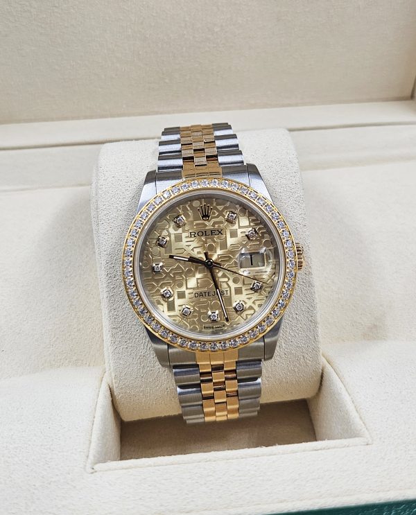 Mens Steel & Gold Rolex Datejust with Jubilee Diamond Dial & Diamond Bezel - B+P - Image 9